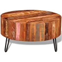 Syfax Couchtisch Altholz Massiv Rund
