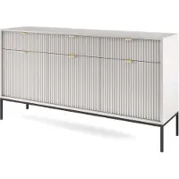 Furnlux Classic FURNLUX Anrichte Avon Grau 154cm / Hauptfarbe: Grau / Abmessungen: 154 x 83 x 39 cm
