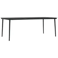 Syfax Garten-Esstisch Schwarz 200x100x74 cm Stahl und Glas