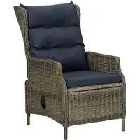 Syfax Verstellbarer Gartensessel mit Auflagen Poly Rattan Braun