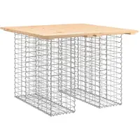 Syfax Gartentisch aus Gabionen 100x102x72 cm Massivholz Kiefer