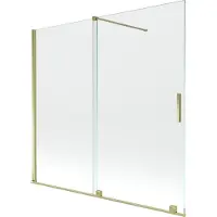 Mexen Velar Duschabtrennung 2-flügelig verschiebbar 170 x 150 cm, transparent, gold - 896-170-000-01-50
