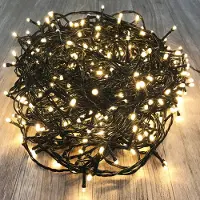 Inda 480er LED Lichterkette für innen und Außen warmweiß Kabel grün 33 Meter