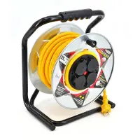 AWTOOLS Metalltrommel Verlängerungskabel Gelb Heavy Duty 30M 3X1.5 Mm 16A / 3680W / ip44 Neopren