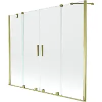 Mexen Velar Duo Duschabtrennung für Badewanne, 2-teilig verschiebbar 180 x 150 cm, transparent, gold - 896-180-000-02-50