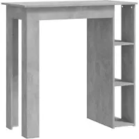 Syfax Bartisch mit Regal Betongrau 102x50x103,5 cm Holzwerkstoff