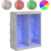 Syfax Sideboard mit LED-Leuchten Betongrau 81x37x100 cm