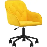 Syfax Bürostuhl Gelb Samt 56 x 61 x (78-86) cm (B x T x H) drehbar um 360 Grad