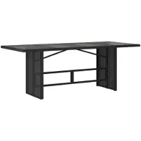 Syfax Gartentisch mit Glasplatte Schwarz 190x80x74 cm Poly Rattan