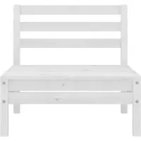 vidaXL Garten-Mittelsofa Weiß Massivholz Kiefer