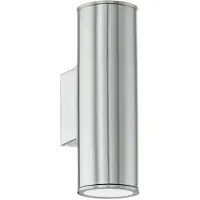 Eglo Wandlampe Riga, edelstahl, Höhe 20 cm, Edelstahl, 2-flg.