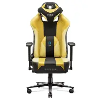 Diablo X-Player Gaming Stuhl Bürostuhl Schreibtischstuhl Stoff 3D Armlehnen Ergonomisches Design Nacken/- Lendenkissen (Dark Sunflower, XL)