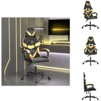 vidaXL Gaming-Stuhl Schwarz und Golden Kunstleder - Gaming-Sessel