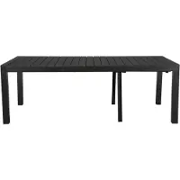Ebuy24 Grup Gartentisch, inkl. 2 Zusatzplatten 223-343 cm schwarz/schwarz.