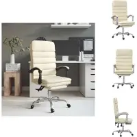 vidaXL Bürostuhl mit Massagefunktion Creme Kunstleder - Bürostühle