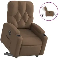 Syfax Relaxsessel mit Aufstehhilfe Elektrisch Braun Stoff
