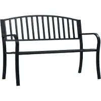 The Living Store Gartenbank 125 cm Schwarz Stahl
