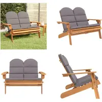 vidaXL Adirondack Gartenbank mit Kissen 126 cm Massivholz Akazie - Gartenbank - Gartenbänke - Gartenmöbel - Außenmöbel