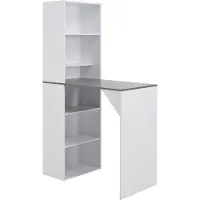 Syfax Bartisch mit Schrank Weiß 115x59x200 cm