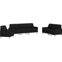 vidaXL 3-tlg. Sofagarnitur Schwarz Stoff