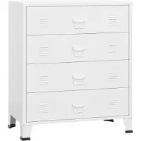 Syfax Industrial Kommode mit Schubladen Weiß 78x40x93 cm Metall