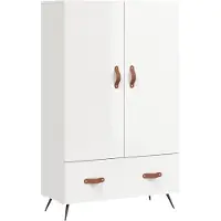 Syfax Highboard Hochglanz-Weiß 69,5x31x115 cm Holzwerkstoff