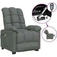 Syfax Massagesessel Elektrisch Dunkelgrau Stoff