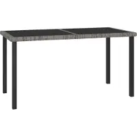 Syfax Garten-Esstisch Grau 140x70x73 cm Poly Rattan