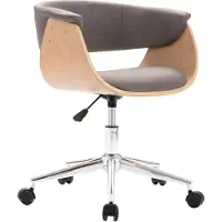 Syfax Drehbarer Bürostuhl Taupe Bugholz und Stoff