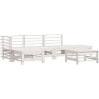 Syfax 6-tlg. Garten-Lounge-Set Weiß Massivholz Kiefer