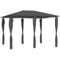 Syfax Pavillon mit Pfostenabdeckungen 3x4x2,6 m Anthrazit 160 g/m²