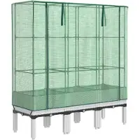 Syfax Hochbeet mit Gewächshaus-Aufsatz Rattan-Optik 120x40x140 cm