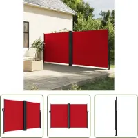 The Living Store Seitenmarkise Ausziehbar Rot 160x1200 cm