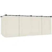 Syfax Pavillon mit Vorhängen Creme 6x3 m Stahl