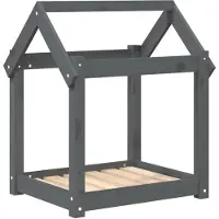 Syfax Hundebett Grau 61x50x70 cm Massivholz Kiefer