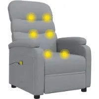 Syfax Massagesessel Hellgrau Stoff