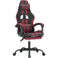 Syfax Gaming-Stuhl mit Fußstütze Schwarz und Weinrot Kunstleder