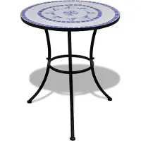 Syfax Bistrotisch Blau und Weiß 60 cm Mosaik