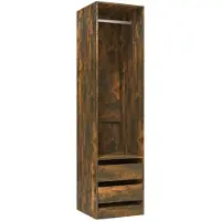 Syfax Kleiderschrank mit Schubladen Räuchereiche 50x50x200 cm