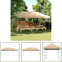 The Living Store Partyzelt Faltbar Pop-Up Beige 580x292x315 cm