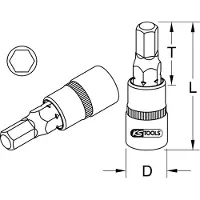 Ks Tools 918.1633, Buchse, 1/2", Metrisch, 1 Kopf/Köpfe, 24 mm, Chrom-Vanadium-Stahl
