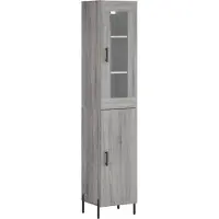 Syfax Highboard Grau Sonoma 34,5x34x180 cm Holzwerkstoff