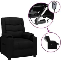 Syfax Relaxsessel Elektrisch Schwarz Kunstleder
