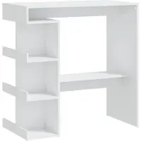 Syfax Bartisch mit Regal Weiß 100x50x101,5 cm Holzwerkstoff