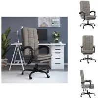 vidaXL Bürostuhl mit Liegefunktion Taupe Stoff - Bürostühle