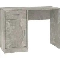 Syfax Schreibtisch mit Stauraum Betongrau 100x40x73 cm Holzwerkstoff