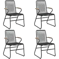 Syfax Gartenstühle 4 Stk. Schwarz 58x59x85,5 cm PVC Rattan