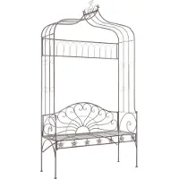 The Living Store Gartenbank 122 cm Eisen Antik Braun