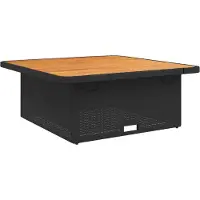 Syfax Gartentisch Schwarz 110x110x71 cm Poly Rattan und Akazienholz