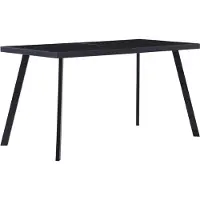 Syfax Esstisch Schwarz 140 x 70 x 75 cm Hartglas
